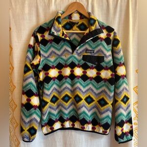 Patagonia Synchilla Snap-T Fleece Pullover Aztec Print Women’s Small Retro